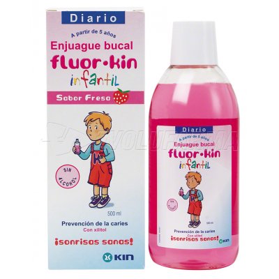 FLUOR KIN. ENJUAGUE BUCAL INFANTIL. Envase 500 ml. FLUOR KIN. ENJUAGUE BUCAL INFANTIL. Envase 500 ml.