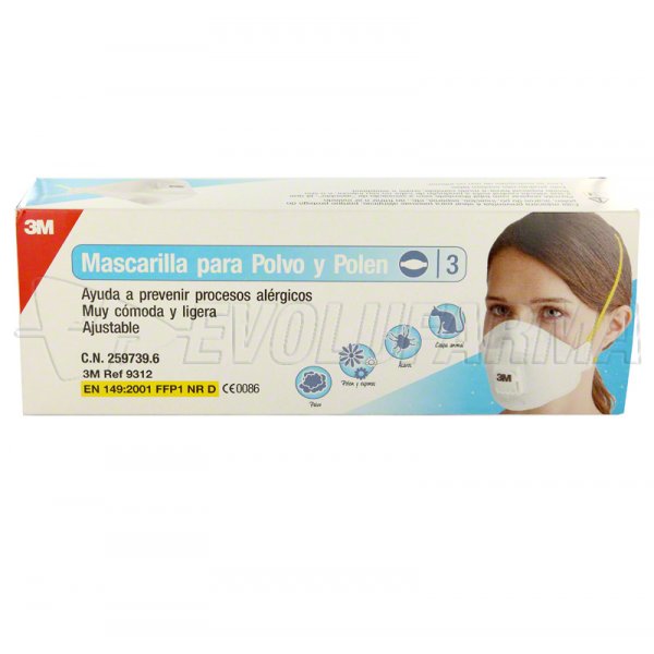 MASCARILLA PARA POLVO Y POLEN. Caja 3 Mascarillas MASCARILLA PARA POLVO Y POLEN. Caja 3 Mascarillas