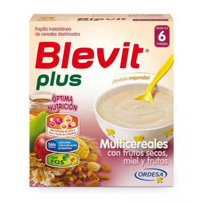 BLEVIT PLUS MULTICEREALES CON FRUTOS SECOS - MIEL - FRUTAS. Envase 600 g. BLEVIT PLUS MULTICEREALES CON FRUTOS SECOS - MIEL - FRUTAS. Envase 600 g.