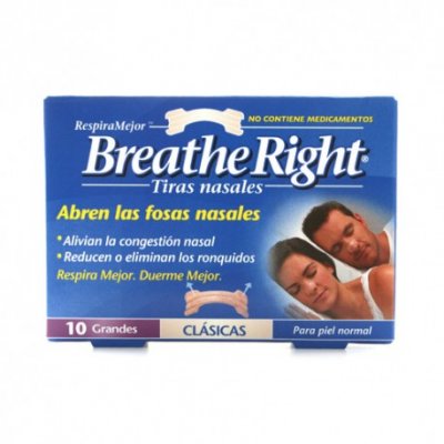 BREATHE RIGHT TIRA ADH NASAL T- GDE 10 U BREATHE RIGHT TIRA ADH NASAL T- GDE 10 U