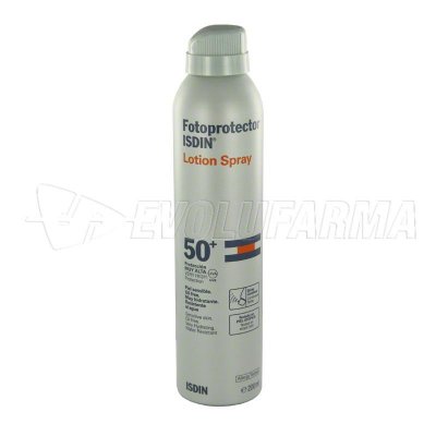 FOTOPROTECTOR ISDIN LOCIÓN SPRAY CONTINUO SPF 50+. Envase de 200 ml.