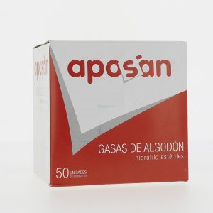 GASA ESTERIL ALGODON HIDROFILO COMPRESAS APOSAN SOBRE 5 U 50 U GASA ESTERIL ALGODON HIDROFILO COMPRESAS APOSAN SOBRE 5 U 50 U