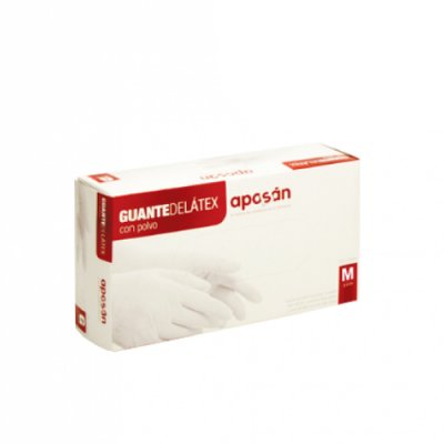 GUANTES DE LATEX APOSAN T- MED 100 U