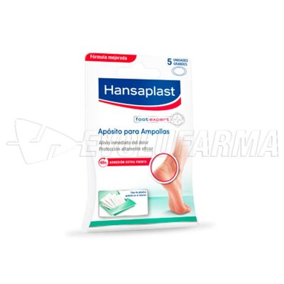 HANSAPLAST APÓSITO PARA AMPOLLAS GRANDE Y CURACIÓN MÁS RÁPIDA 5,8 CM x 3,4 CM. 5 Unidades