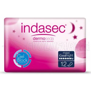 INDASEC MAXI GOOD NIGHT COMPRESA PERDIDAS LEVES, 12 Unidades INDASEC MAXI GOOD NIGHT COMPRESA PERDIDAS LEVES, 12 Unidades