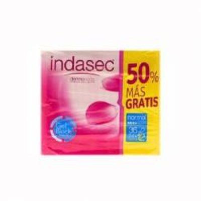 INDASEC NORMAL COMPRESA PERDIDAS LEVES BOLSA 24+12 COMPRESAS