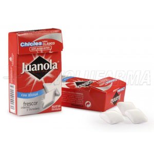JUANOLA CHICLE SABOR REGALIZ CON XILITOL, 10g JUANOLA CHICLE SABOR REGALIZ CON XILITOL, 10g