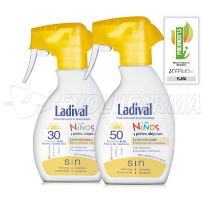 LADIVAL SPRAY LECHE HIDRATANTE NIÑOS Y PIELES ATÓPICAS FPS 50+. 200 ml LADIVAL SPRAY LECHE HIDRATANTE NIÑOS Y PIELES ATÓPICAS FPS 50+. 200 ml