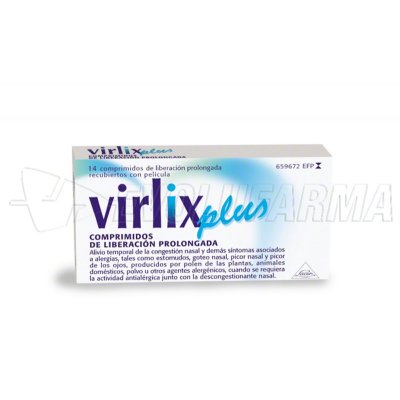 VIRLIX PLUS COMPRIMIDOS DE LIBERACION PROLONGADA , 14 comprimidos VIRLIX PLUS COMPRIMIDOS DE LIBERACION PROLONGADA , 14 comprimidos