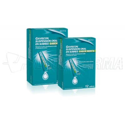 GAVISCON SUSPENSION ORAL EN SOBRES SABOR MENTA, 24 sobres GAVISCON SUSPENSION ORAL EN SOBRES SABOR MENTA, 24 sobres