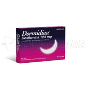 DORMIDINA DOXILAMINA 12,5 mg COMPRIMIDOS RECUBIERTOS CON PELICULA , 14 comprimidos