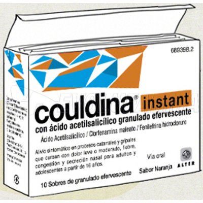 COULDINA INSTANT CON ACIDO ACETILSALICILICO GRANULADO EFERVESCENTE , 10 sobres COULDINA INSTANT CON ACIDO ACETILSALICILICO GRANULADO EFERVESCENTE , 10 sobres
