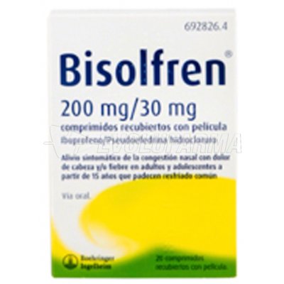 BISOLFREN 200 MG /30 MG COMPRIMIDOS RECUBIERTOS CON PELÍCULA 20 comprimidos BISOLFREN 200 MG /30 MG COMPRIMIDOS RECUBIERTOS CON PELÍCULA 20 comprimidos