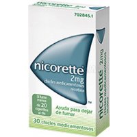 NICORETTE 2 mg CHICLES MEDICAMENTOSOS, 30 chicles NICORETTE 2 mg CHICLES MEDICAMENTOSOS, 30 chicles