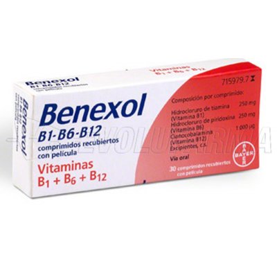 BENEXOL B1-B6-B12 COMPRIMIDOS RECUBIERTOS CON PELICULA, 30 comprimidos BENEXOL B1-B6-B12 COMPRIMIDOS RECUBIERTOS CON PELICULA, 30 comprimidos