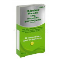 DULCOLAXO BISACODILO 5 mg COMPRIMIDOS GASTRORRESISTENTES, 30 comprimidos DULCOLAXO BISACODILO 5 mg COMPRIMIDOS GASTRORRESISTENTES, 30 comprimidos