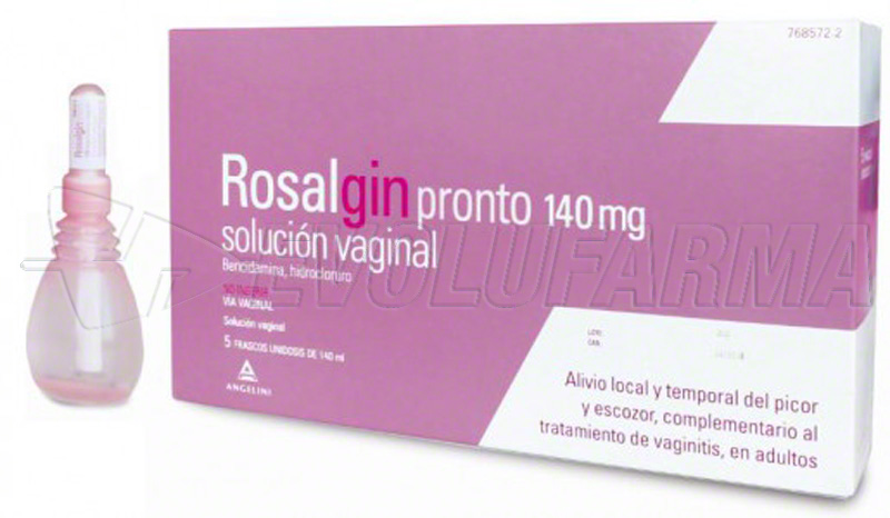 ROSALGIN PRONTO 140 mg SOLUCIÓN VAGINAL, 5 envases unidosis de 140 ml ROSALGIN PRONTO 140 mg SOLUCIÓN VAGINAL, 5 envases unidosis de 140 ml
