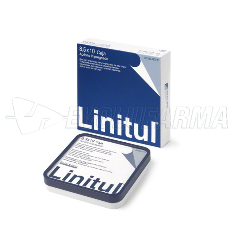 LINITUL APOSITO IMPREGNADO, 20 apósitos de 8,5 x 10 cm LINITUL APOSITO IMPREGNADO, 20 apósitos de 8,5 x 10 cm