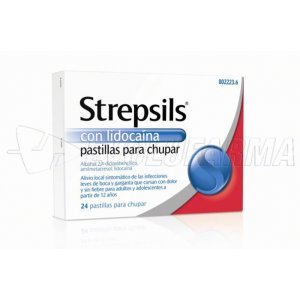 STREPSILS CON LIDOCAINA PASTILLAS PARA CHUPAR , 24 pastillas