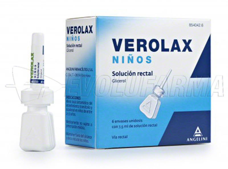 VEROLAX NIÑOS SOLUCION RECTAL, 6 enemas de 2,5 ml VEROLAX NIÑOS SOLUCION RECTAL, 6 enemas de 2,5 ml