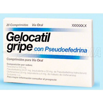 GELOCATIL GRIPE CON PSEUDOEFEDRINA COMPRIMIDOS, 20 comprimidos GELOCATIL GRIPE CON PSEUDOEFEDRINA COMPRIMIDOS, 20 comprimidos