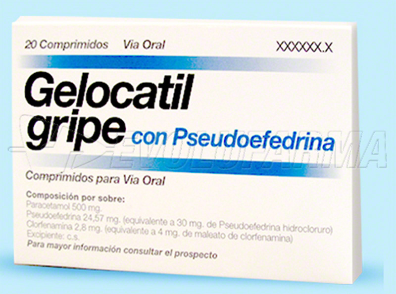 GELOCATIL GRIPE CON PSEUDOEFEDRINA COMPRIMIDOS, 20 comprimidos GELOCATIL GRIPE CON PSEUDOEFEDRINA COMPRIMIDOS, 20 comprimidos