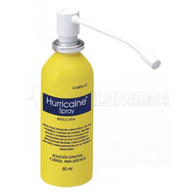 HURRICAINE SPRAY 200 mg/ml SOLUCION PARA PULVERIZACION BUCAL. , 1 frasco de 5 ml HURRICAINE SPRAY 200 mg/ml SOLUCION PARA PULVERIZACION BUCAL. , 1 frasco de 5 ml
