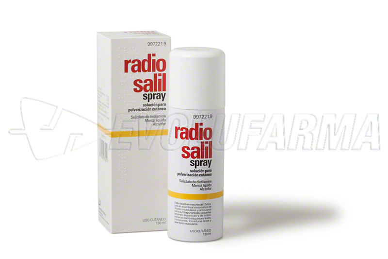 RADIO SALIL SPRAY SOLUCION PARA PULVERIZACION CUTANEA , 1 envase a presión de 130 ml RADIO SALIL SPRAY SOLUCION PARA PULVERIZACION CUTANEA , 1 envase a presión de 130 ml