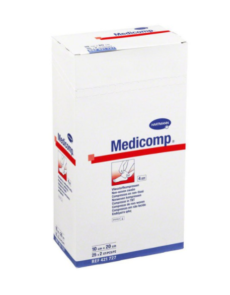 MEDICOMP COMPRESAS NON WOVEN APOSITO ESTERIL 10 X 10 CM 25 SOBRES 2 U