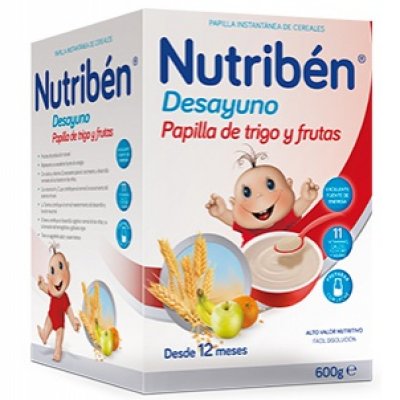 NUTRIBEN DESAYUNO PAPILLA DE TRIGO CON FRUTA 600