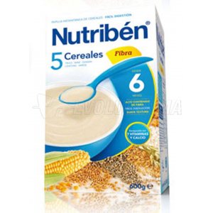 NUTRIBEN PAPILLA 5 CEREALES FIBRA, 600g NUTRIBEN PAPILLA 5 CEREALES FIBRA, 600g