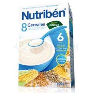 NUTRIBEN PAPILLA 8 CEREALES EFECTO BIFIDUS, 600g NUTRIBEN PAPILLA 8 CEREALES EFECTO BIFIDUS, 600g
