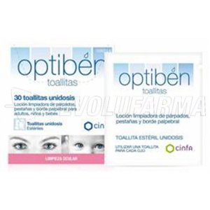 OPTIBÉN TOALLITAS. Estuche de 30 toallitas individuales estériles OPTIBÉN TOALLITAS. Estuche de 30 toallitas individuales estériles