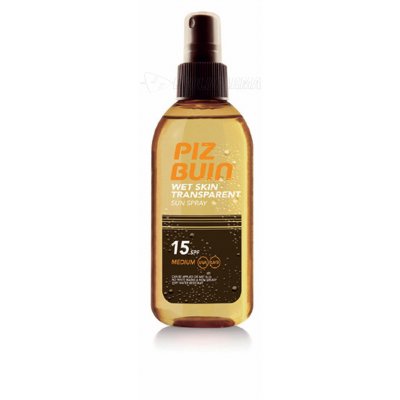 PIZ BUIN WET SKIN SPRAY SOLAR TRANSPARENTE SPF 15. 150 ml. PIZ BUIN WET SKIN SPRAY SOLAR TRANSPARENTE SPF 15. 150 ml.