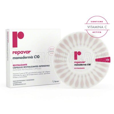 REPAVAR MONODERMA C10 CÁPSULAS REVITALIZANTES INTERSIVAS. 28 cápsulas REPAVAR MONODERMA C10 CÁPSULAS REVITALIZANTES INTERSIVAS. 28 cápsulas
