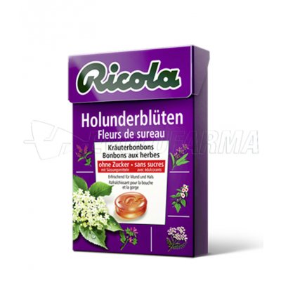 RICOLA CARAMELOS SIN AZUCAR FLOR DE SAUCO 50 G RICOLA CARAMELOS SIN AZUCAR FLOR DE SAUCO 50 G