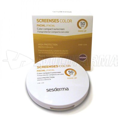 SESDERMA SCREENSES FOTOPROTECTOR COMPACTO CON COLOR SPF 50 BROWN, 10g SESDERMA SCREENSES FOTOPROTECTOR COMPACTO CON COLOR SPF 50 BROWN, 10g