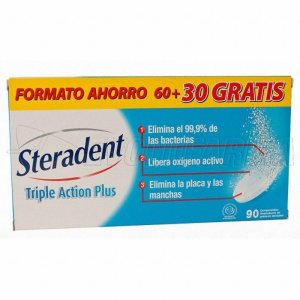 STERADENT TRIPLE ACCIÓN PLUS. 90 Comprimidos. STERADENT TRIPLE ACCIÓN PLUS. 90 Comprimidos.