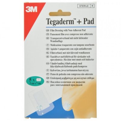 TEGADERM + PAD ESTERIL 5X7 CM 5 APOSITOS TEGADERM + PAD ESTERIL 5X7 CM 5 APOSITOS