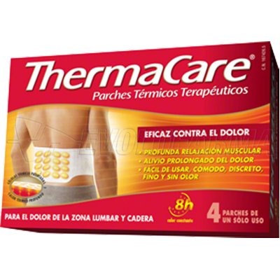 THERMACARE ZONA LUMBAR Y CADERA PARCHES TERMICOS. Envase 4 parches