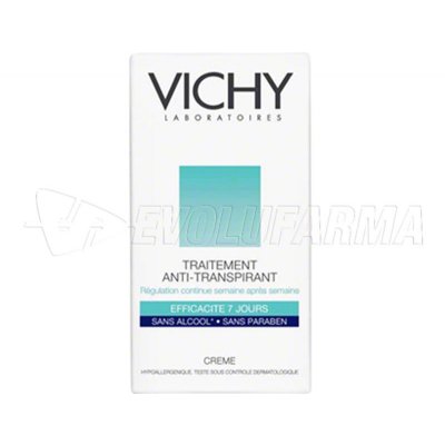 VICHY DÉODORANT TRATAMIENTO ANTI-TRANSPIRANTE 7 DÍAS EN CREMA. Envase de 40 ml. VICHY DÉODORANT TRATAMIENTO ANTI-TRANSPIRANTE 7 DÍAS EN CREMA. Envase de 40 ml.